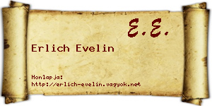 Erlich Evelin névjegykártya